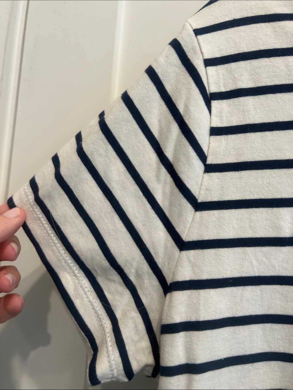 J. Crew Factory Navy & White Striped Collector Tee with Red Sequin Lobster - Picture 6 of 8